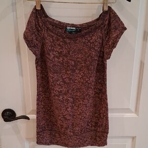 Weavers Burn Out Top Size L Super Cute Vintage Style Maroon